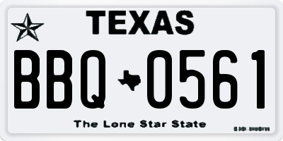 TX license plate BBQ0561