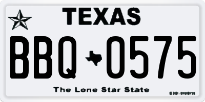TX license plate BBQ0575