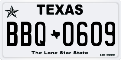 TX license plate BBQ0609