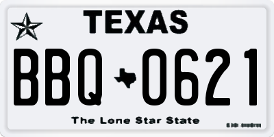 TX license plate BBQ0621