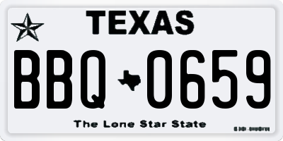 TX license plate BBQ0659