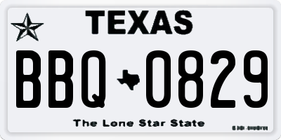TX license plate BBQ0829