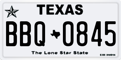 TX license plate BBQ0845