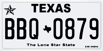TX license plate BBQ0879