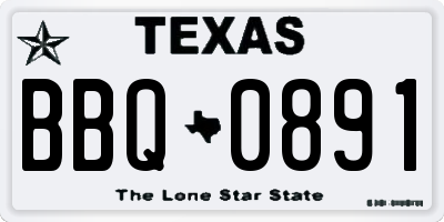 TX license plate BBQ0891