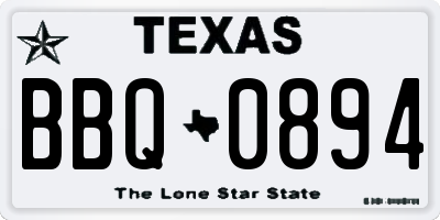 TX license plate BBQ0894