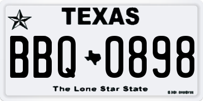 TX license plate BBQ0898