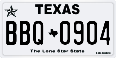 TX license plate BBQ0904