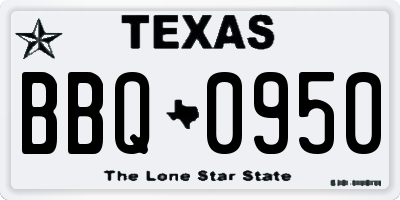 TX license plate BBQ0950