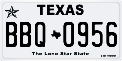 TX license plate BBQ0956