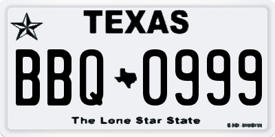 TX license plate BBQ0999