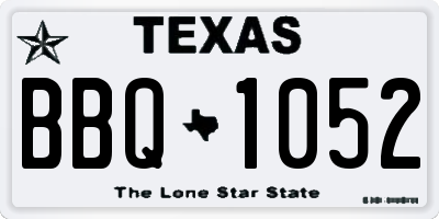 TX license plate BBQ1052