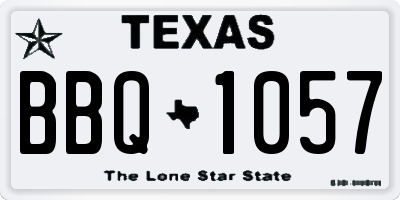 TX license plate BBQ1057