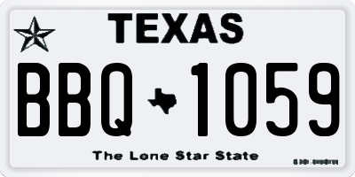 TX license plate BBQ1059