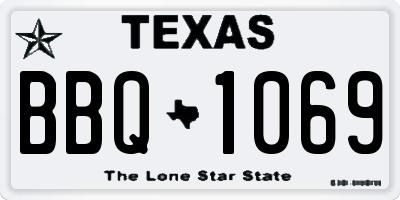 TX license plate BBQ1069