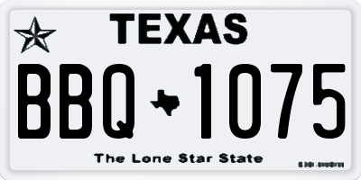 TX license plate BBQ1075
