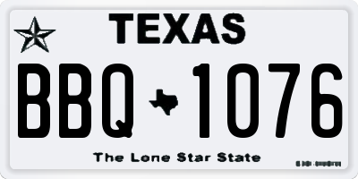 TX license plate BBQ1076