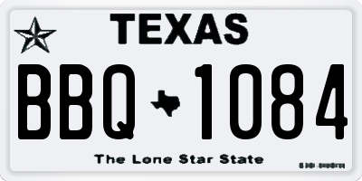 TX license plate BBQ1084