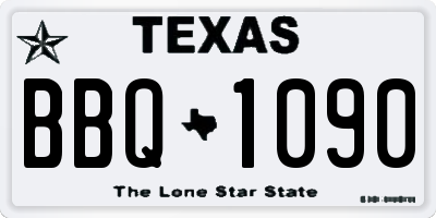 TX license plate BBQ1090