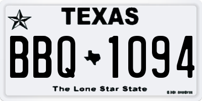 TX license plate BBQ1094