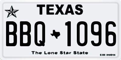 TX license plate BBQ1096