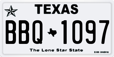 TX license plate BBQ1097