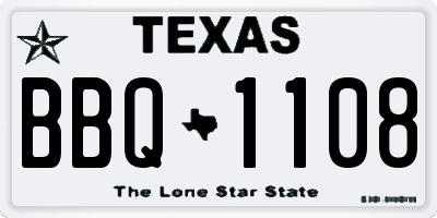 TX license plate BBQ1108