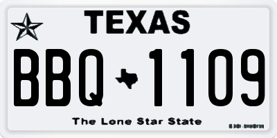 TX license plate BBQ1109