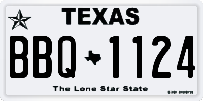 TX license plate BBQ1124