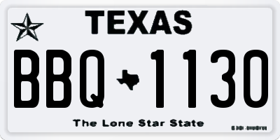 TX license plate BBQ1130