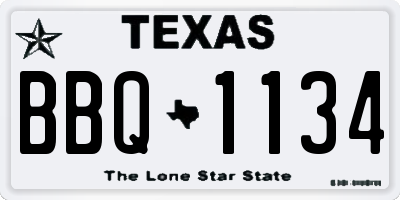 TX license plate BBQ1134