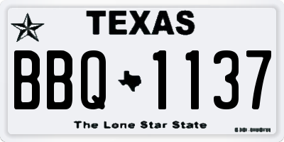 TX license plate BBQ1137