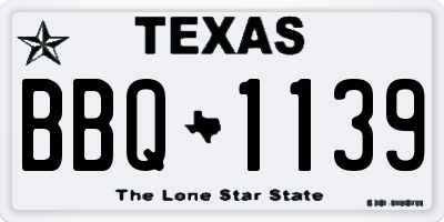 TX license plate BBQ1139