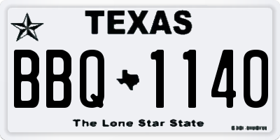 TX license plate BBQ1140