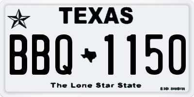 TX license plate BBQ1150