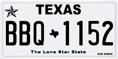 TX license plate BBQ1152