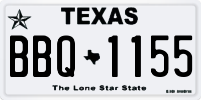 TX license plate BBQ1155