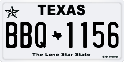 TX license plate BBQ1156