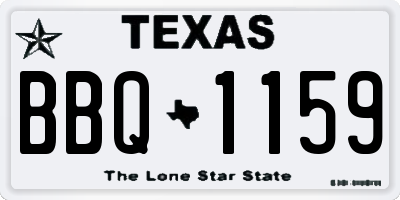 TX license plate BBQ1159