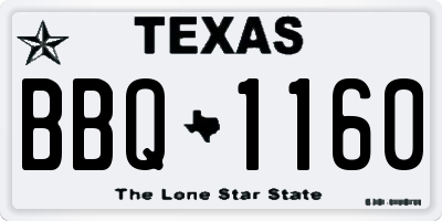 TX license plate BBQ1160