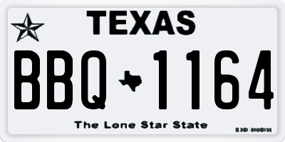 TX license plate BBQ1164