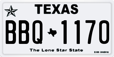 TX license plate BBQ1170