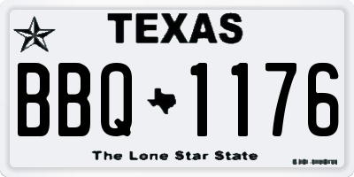 TX license plate BBQ1176