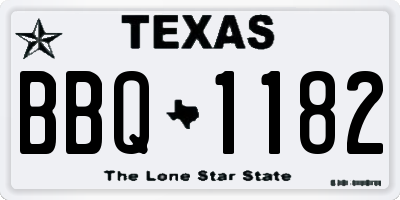 TX license plate BBQ1182