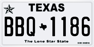 TX license plate BBQ1186