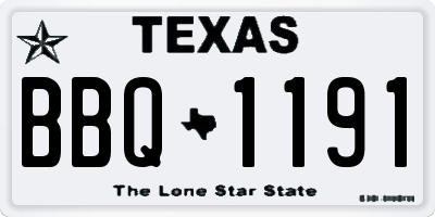 TX license plate BBQ1191