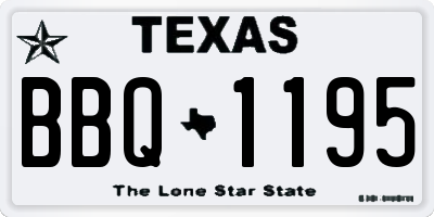 TX license plate BBQ1195