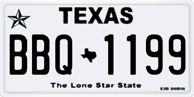 TX license plate BBQ1199