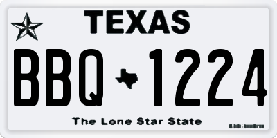 TX license plate BBQ1224