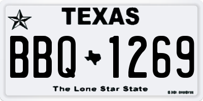 TX license plate BBQ1269